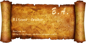 Bitner Andor névjegykártya