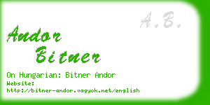 andor bitner business card